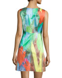 Sleeveless Tulip-Print Mini Dress, Poppy