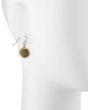 Druzy Round Drop Earrings, Dark Gray