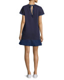 Short-Sleeve Cotton Jersey Shift Dress