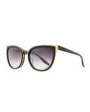 Winette Gradient Universal-Fit Cat-Eye Sunglasses, Black