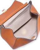 Drew Medium Grain Leather Saddle Bag, Caramel/Gold