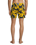 Moorea Panda-Print Swim Trunks, Turmeric