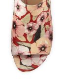 Ellis Basic Floral Lizard Mule, Orange/Red
