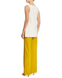 Sleeveless Bateau-Neck Tunic, Ivory