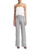 Dual-Striped Wide-Leg Pants, Dual Stripe