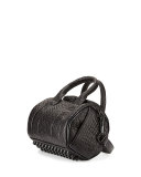 Mini Rockie Leather Satchel Bag, Black