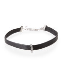 Ivy Holland White Sapphire & Leather Choker Necklace