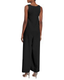 Talene Sleeveless Woven Jumpsuit, Black