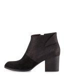Oki Embossed-Leather Bootie, Black