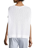 Short-Sleeve Boucle Striped Box Top