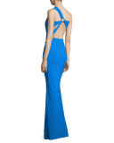 One-Shoulder Strappy-Back Gown 