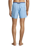 Moka Bi-Color Solid Swim Trunks, Light Blue