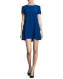 Winthrop Short-Sleeve Mini Dress, Ultramarine