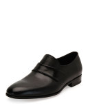 Fiesse Micro-Perforated Calfskin Leather Loafer, Black