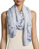 Seychelles Cotton Voile Boucle Scarf, Gray