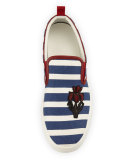 Dublin Striped Slip-On Sneaker, Navy/White