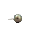 Gray South Sea Pearl & Diamond Ring