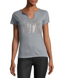 Tunisien Strass Love Tee, Gray