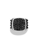 Sterling Silver Ring with Black Diamonds