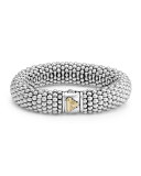 Silver Caviar Oval Bracelet, 15mm