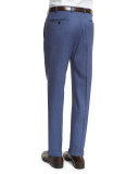 Parker End-On-End Flat Trousers, Navy