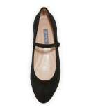 Sashay Suede Mary Jane Flat, Black