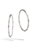 Large Bamboo Sterling Silver Hoop Earrings