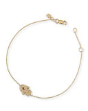 14k Gold Diamond Mini Hamsa Bracelet