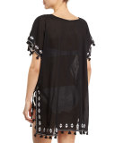 San Andreas Embroidered Caftan Coverup