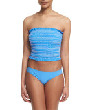 Costa Shirred Bandeau Tankini Swim Top