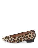 Zan Calf-Hair Comfort Flat, Leopard