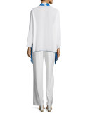 Sleeveless Long Tank, White