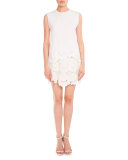 Delft-Embroidered Cotton Tank, White