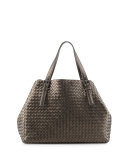 A-Shape Large Woven Tote Bag, Bronze