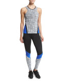 Colorblock Cycling Pants, Black/Cobalt/Chalk
