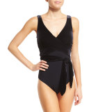 Victoria Velvet Surplice One-Piece Swimsuit