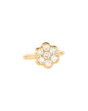 18K Yellow Gold & Diamond Flower Ring