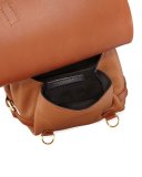 Bridle Grainy Leather Shoulder Bag, Tan