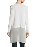 Long-Sleeve Double-Layer Tunic 