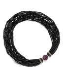 Osetra Multi-Strand Black Onyx Necklace 