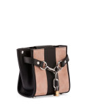 Attica Mini Striped Chain Satchel Bag, Cameo Pink