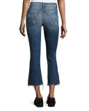 Insider Crop Fray Jeans, Indigo