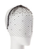 Bianca Netted Embellished Veil, Black/Copper