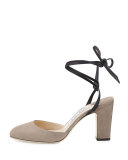 Lucia Suede 85mm Ankle-Wrap Sandal