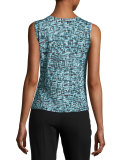 Tweed Jacquard Scoop-Neck Tank, Bay