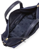 Ella Packable Nylon Satchel Bag, Tory Navy