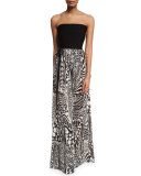 Printed Long Jersey Maxi Dress/Skirt Coverup