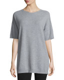 Italian Cashmere Half-Sleeve Tunic, Petite