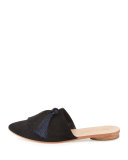 Winnie Tassel Mule Slide, Black/Eclipse