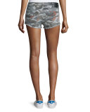 Joey Cutoff Denim Shorts, Camo Floral